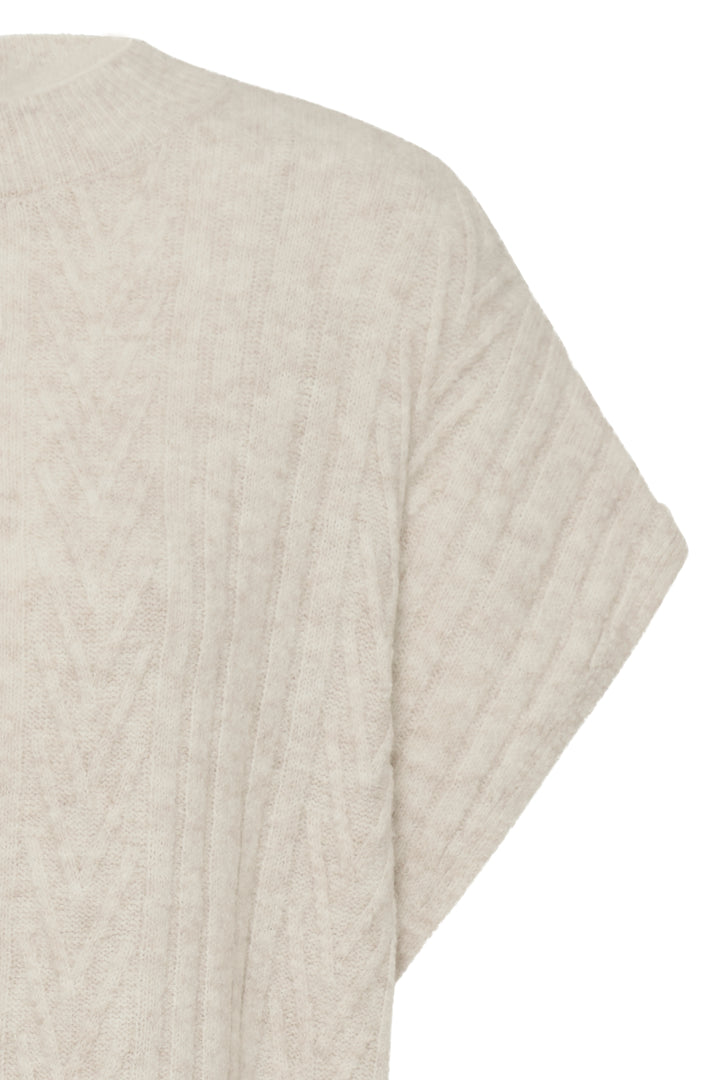 Fransa Oatmeal Fia Knit Vest
