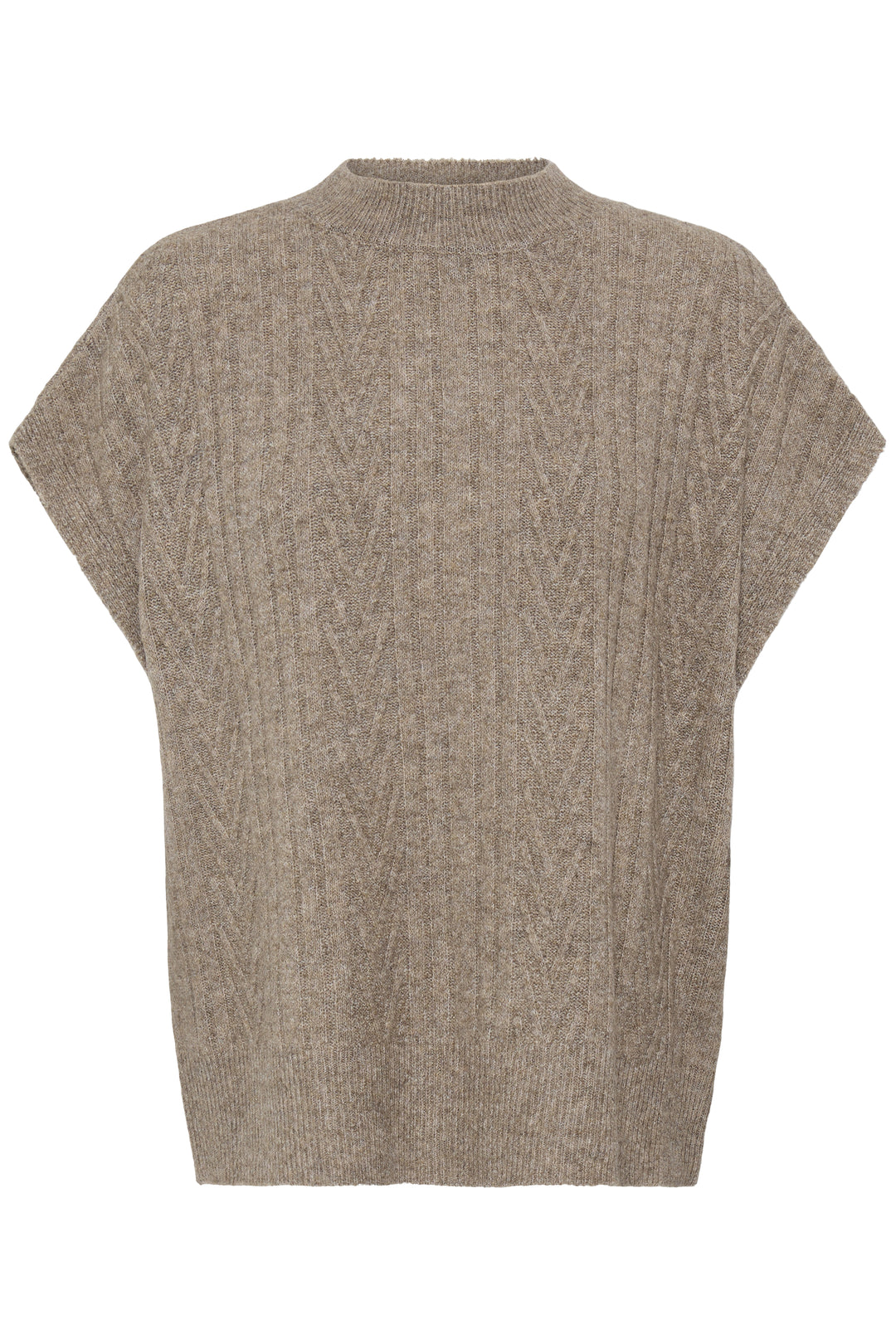 Fransa Driftwood Fia Knit Vest