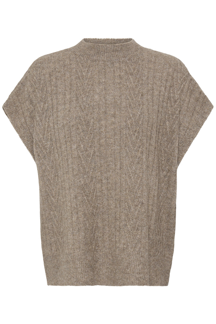 Fransa Driftwood Fia Knit Vest