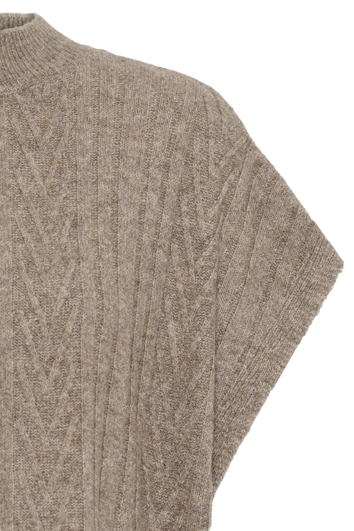 Fransa Driftwood Fia Knit Vest