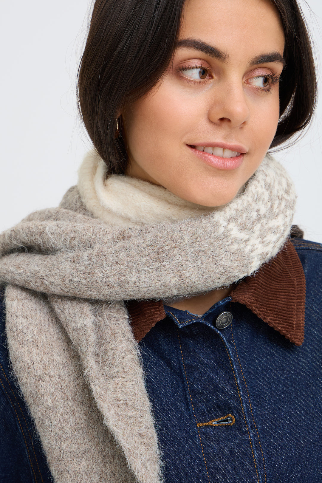 Fransa Ombre Tye Knit Scarf