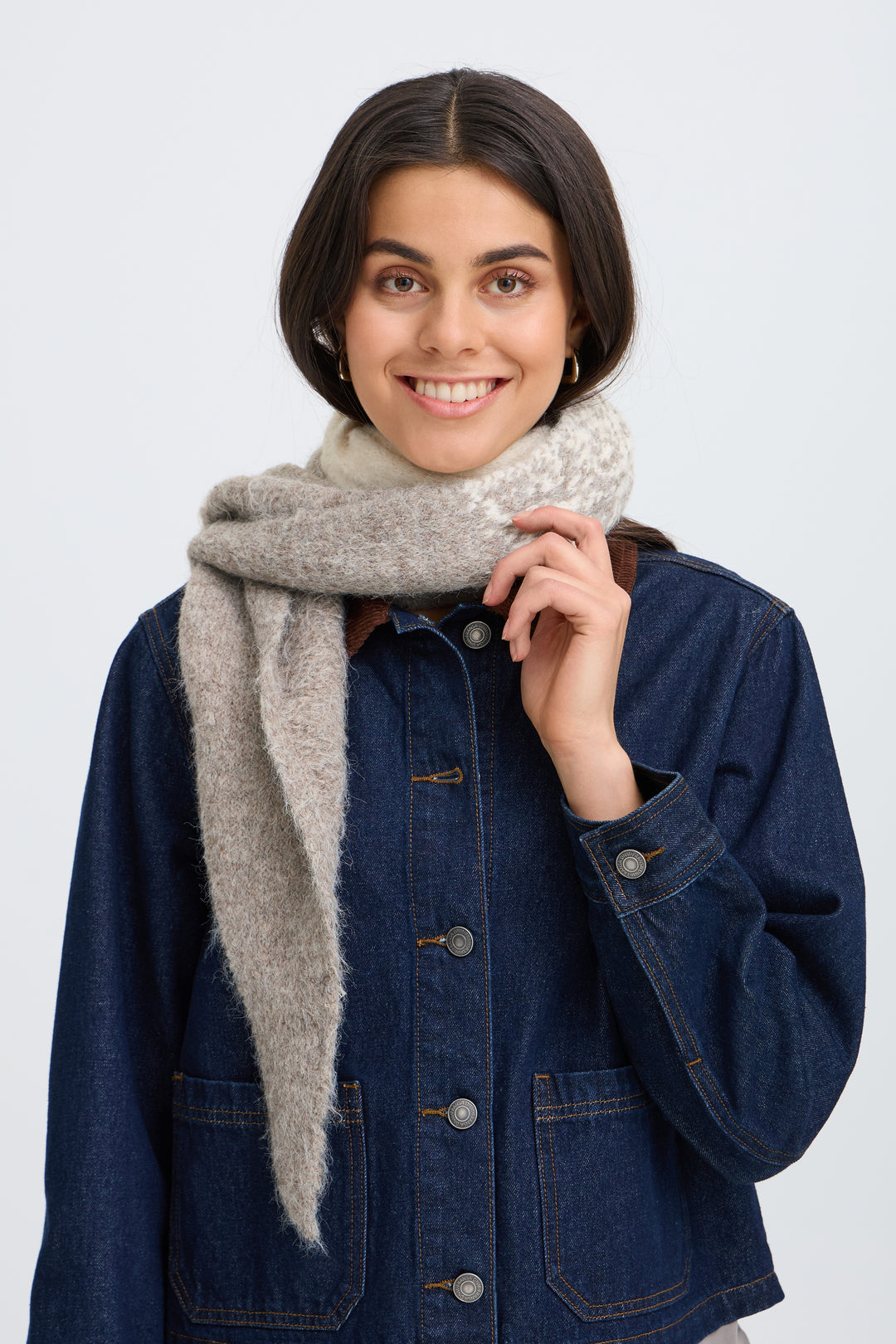 Fransa Ombre Tye Knit Scarf