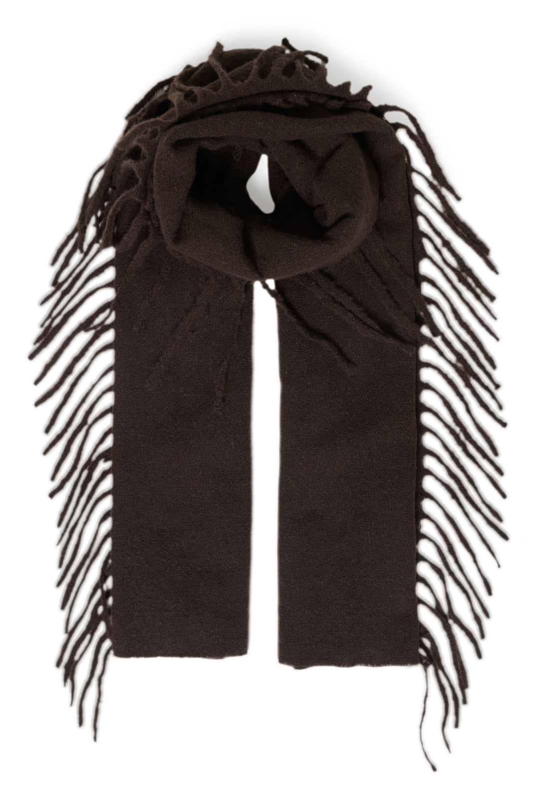 Fransa Brown Fringed Frieda Scarf