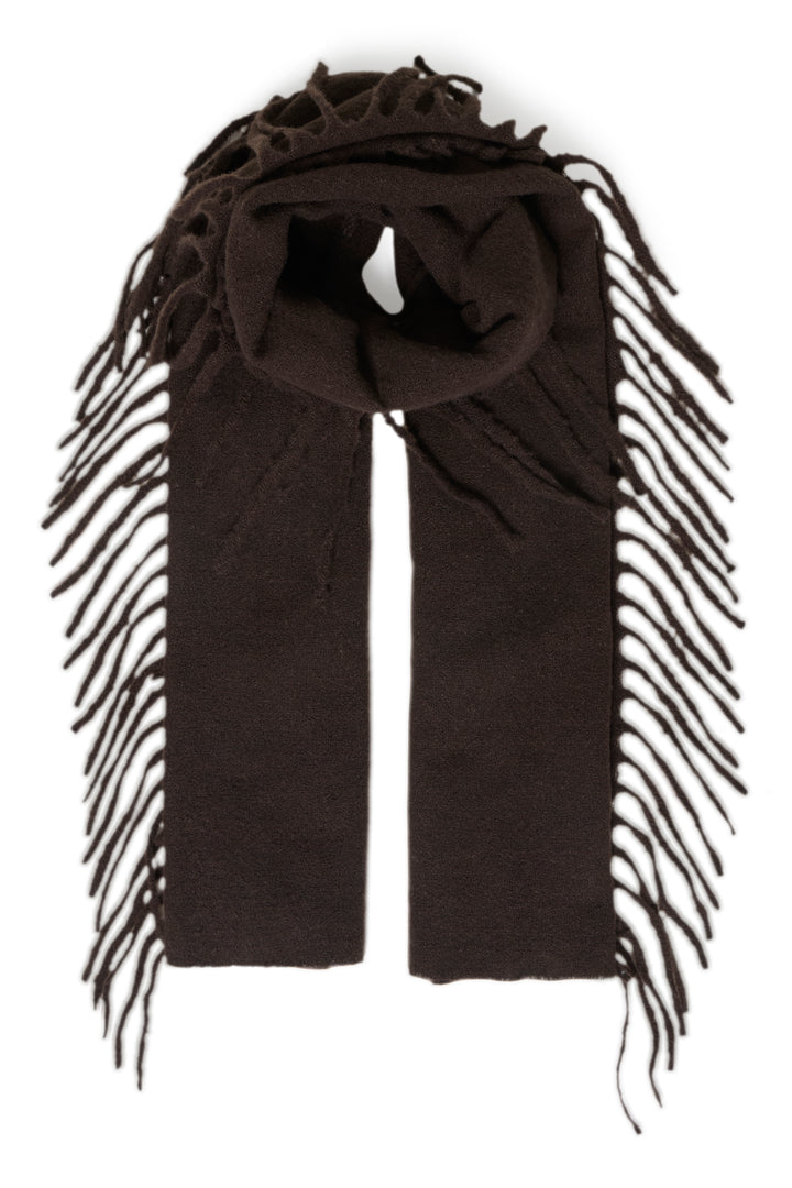 Fransa Brown Fringed Frieda Scarf