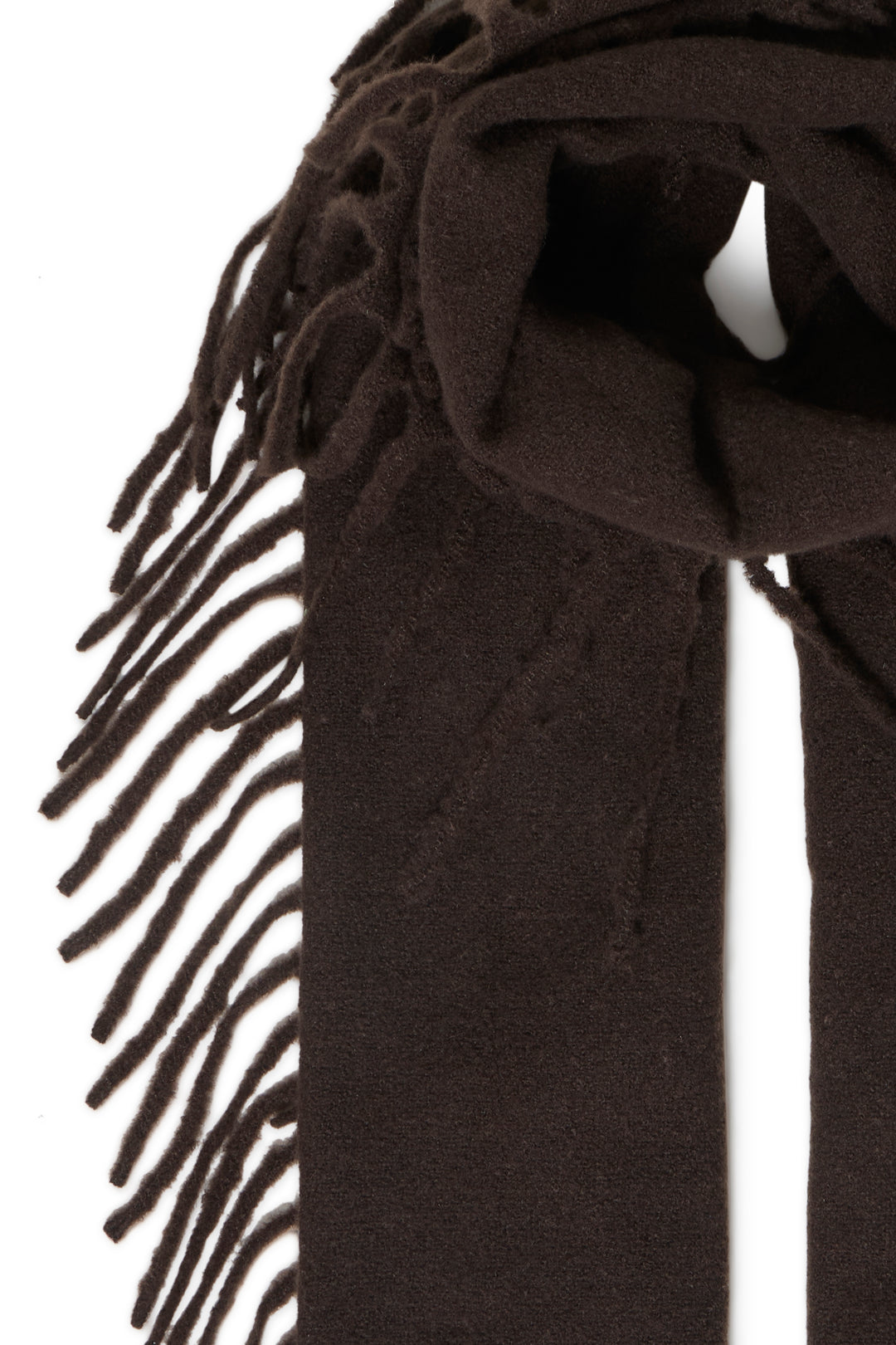 Fransa Brown Fringed Frieda Scarf