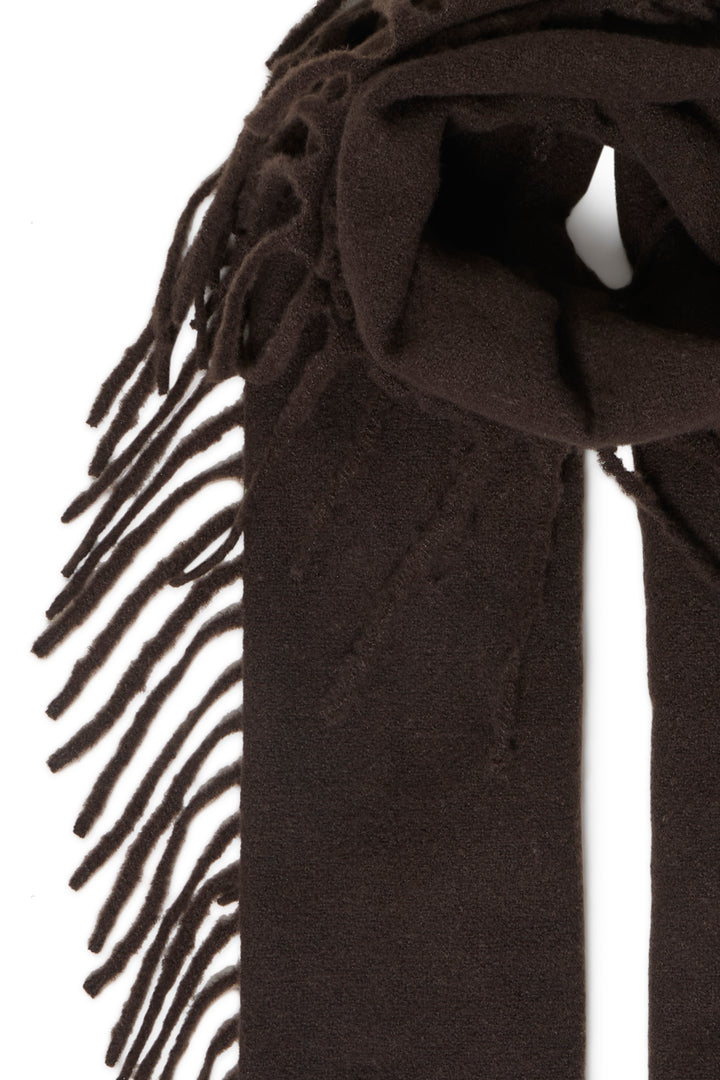 Fransa Brown Fringed Frieda Scarf