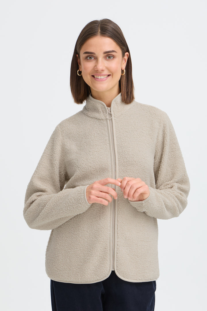 Fransa Stone Tenya Teddy Cardigan