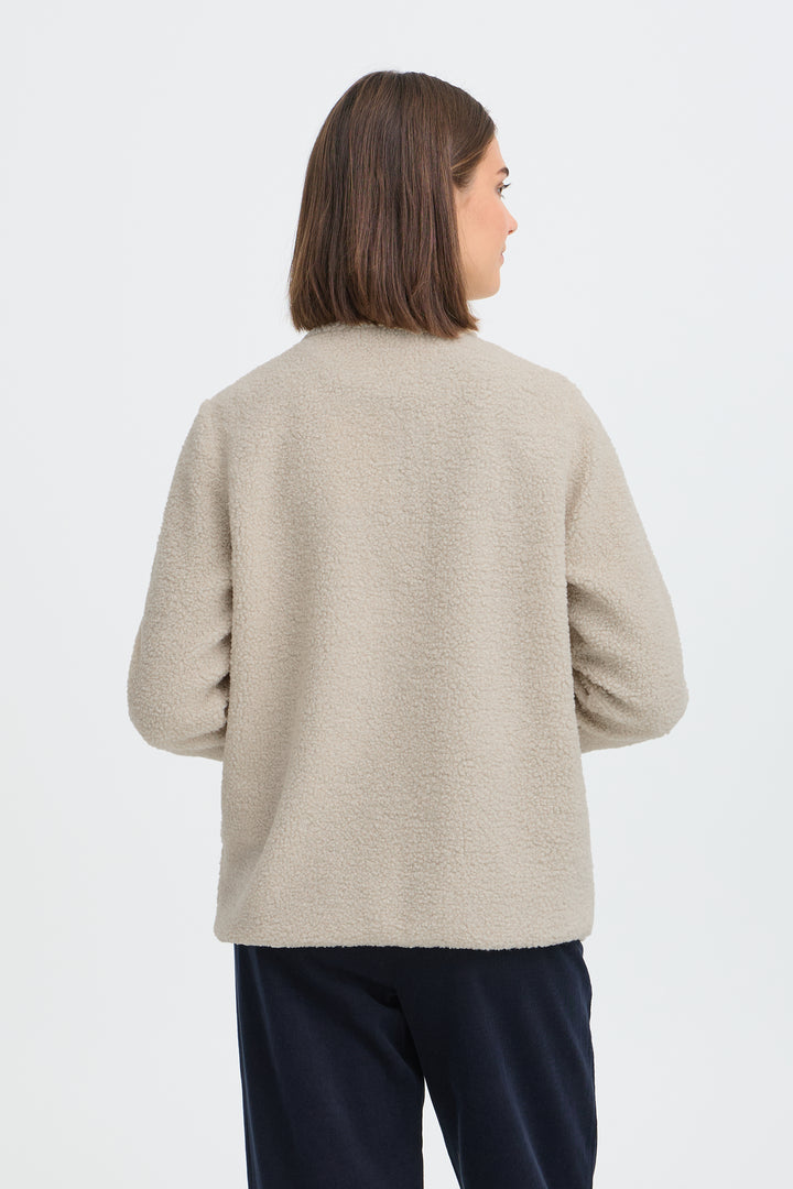 Fransa Stone Tenya Teddy Cardigan