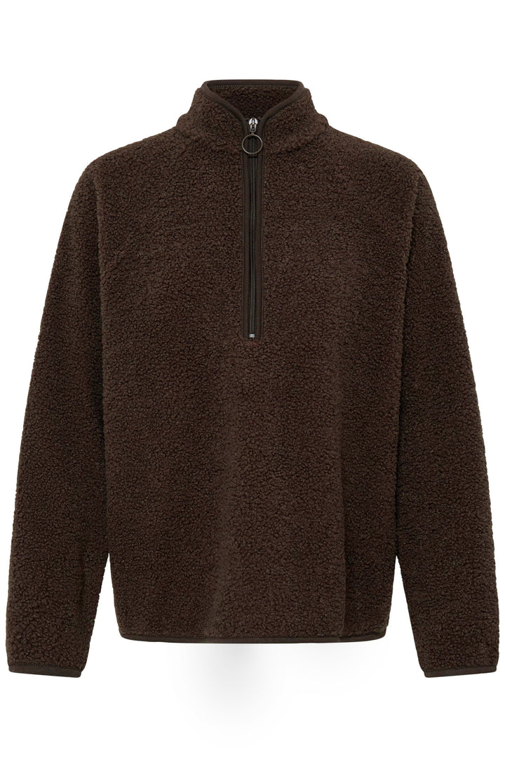 Fransa Chocolate Tenya Teddy Cardigan