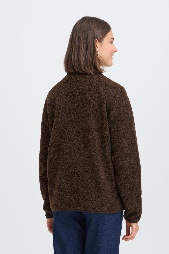 Fransa Chocolate Tenya Teddy Cardigan