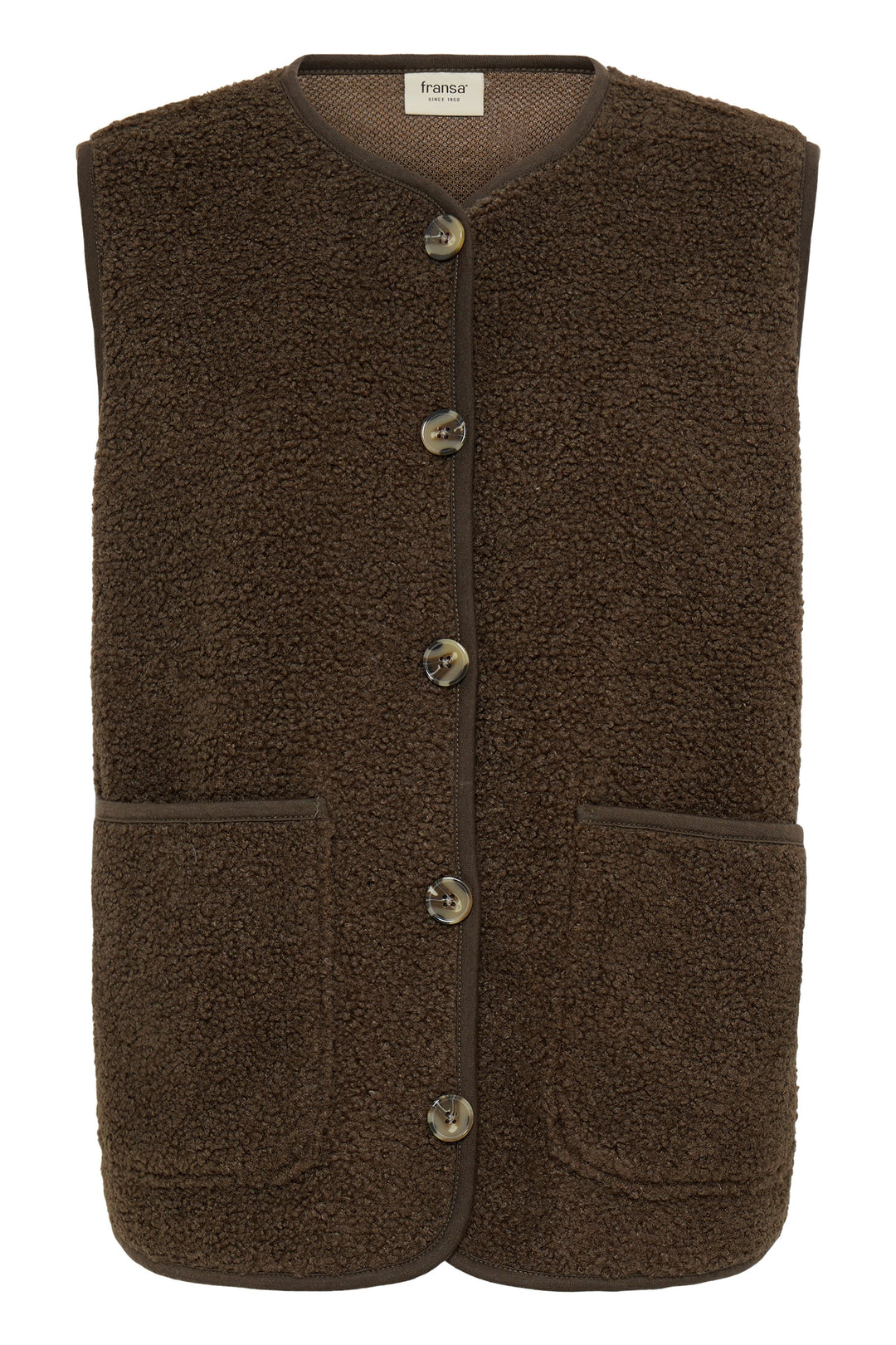 Fransa Chocolate Tenya Teddy Gilet