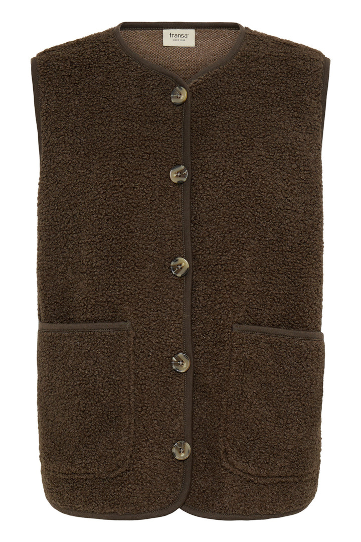 Fransa Chocolate Tenya Teddy Gilet