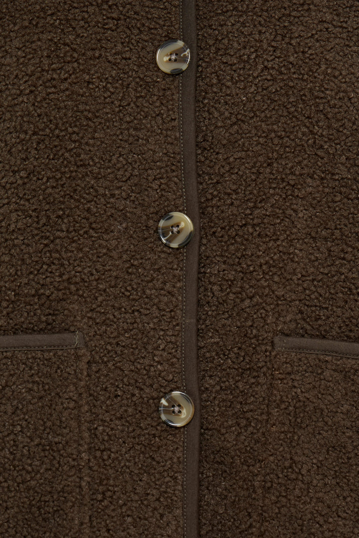 Fransa Chocolate Tenya Teddy Gilet