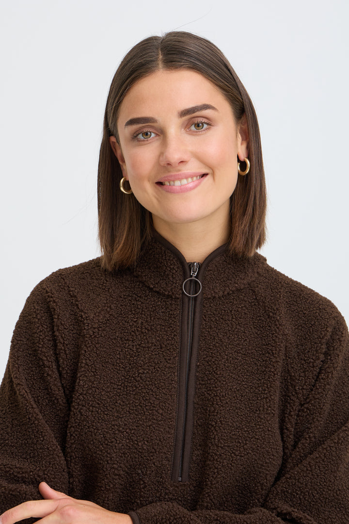 Fransa Chocolate Tenya Teddy Pullover