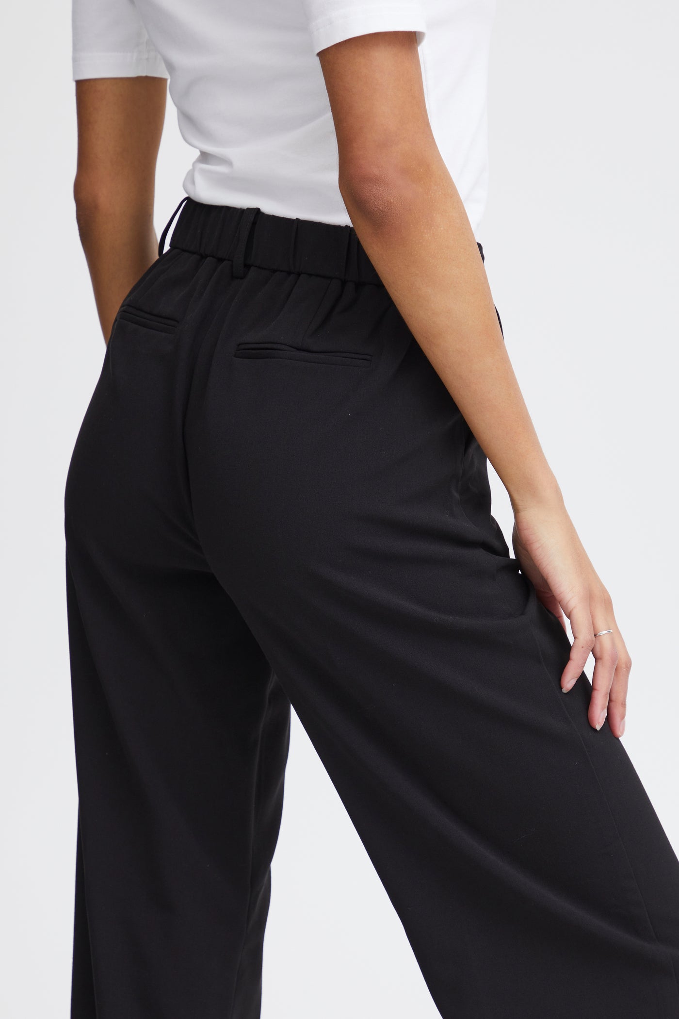 Byoung Black Wide Leg Danta Trousers