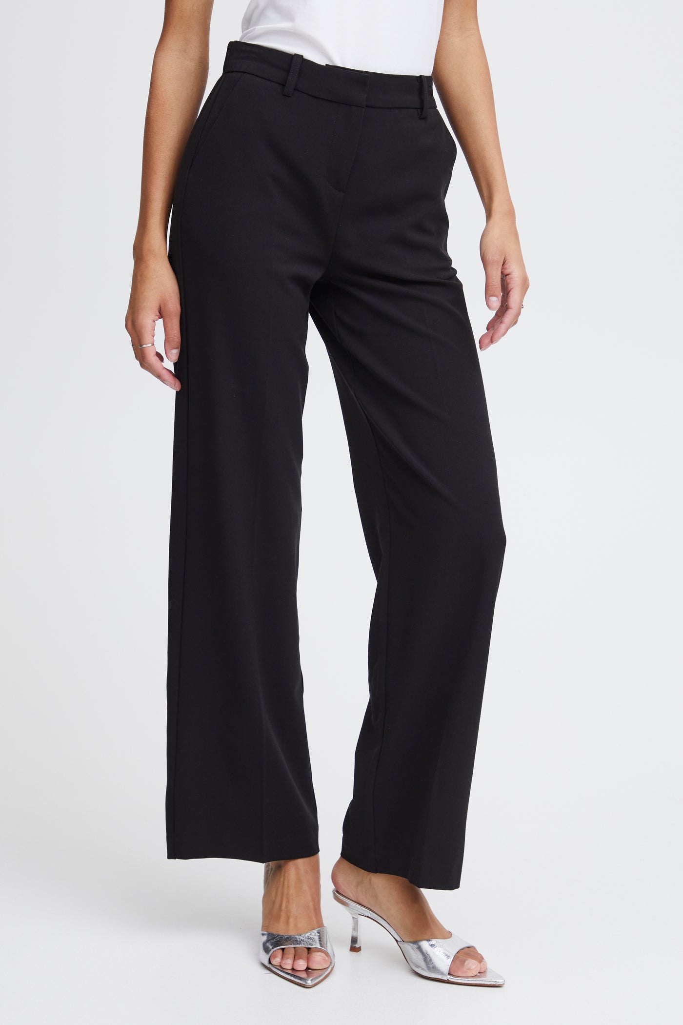 Byoung Black Wide Leg Danta Trousers