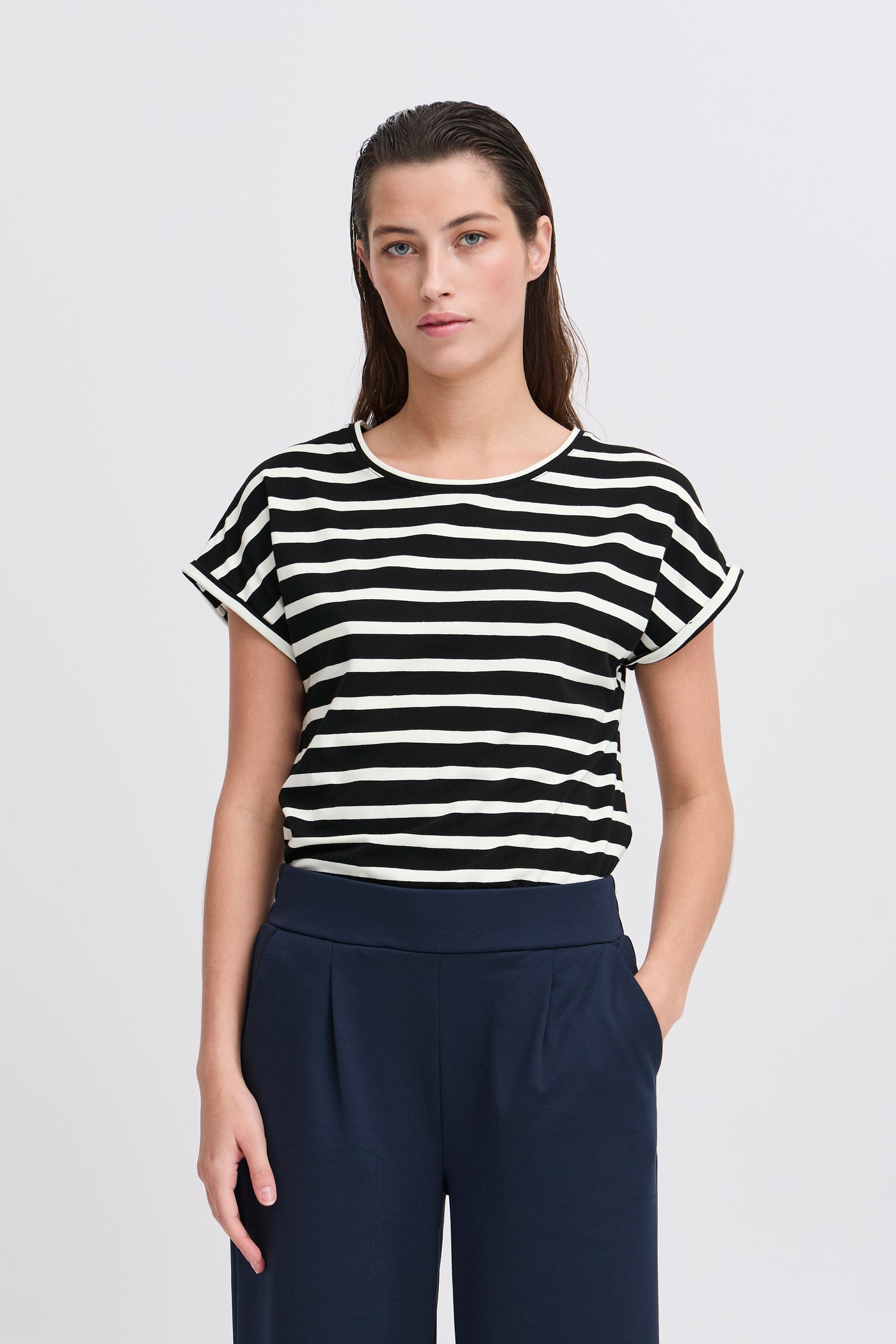 Byoung Black Pamila Stripe T-Shirt