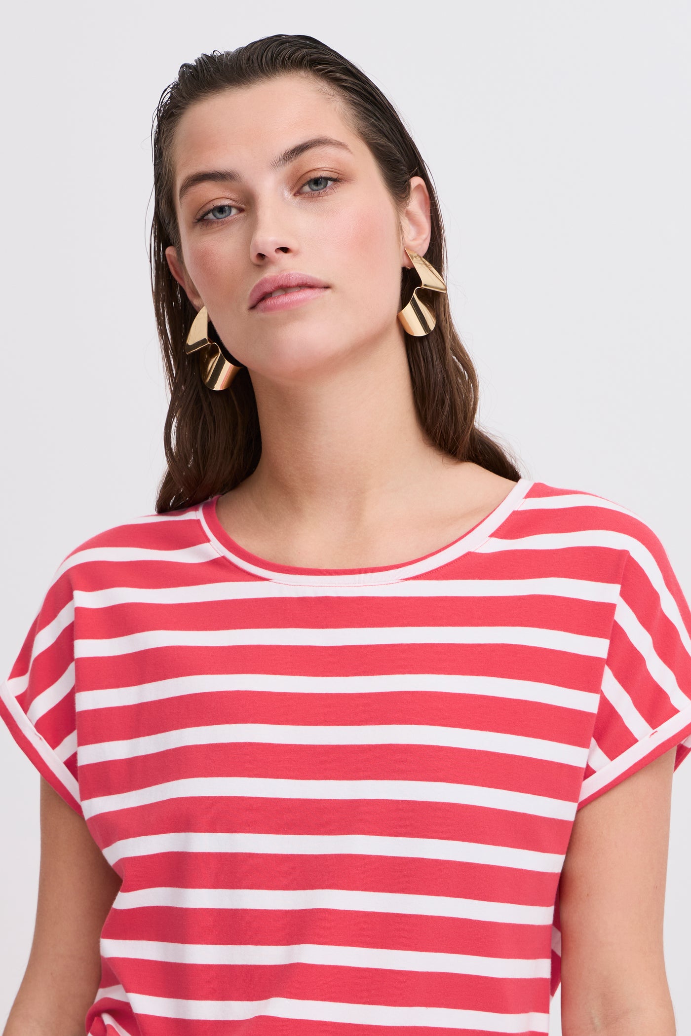 Byoung Red Pamila Stripe T-Shirt