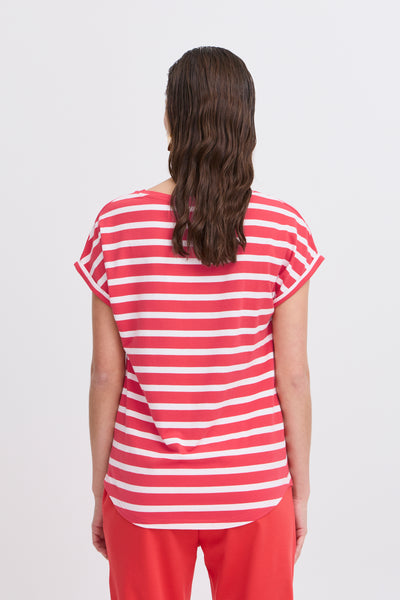 Byoung Red Pamila Stripe T-Shirt