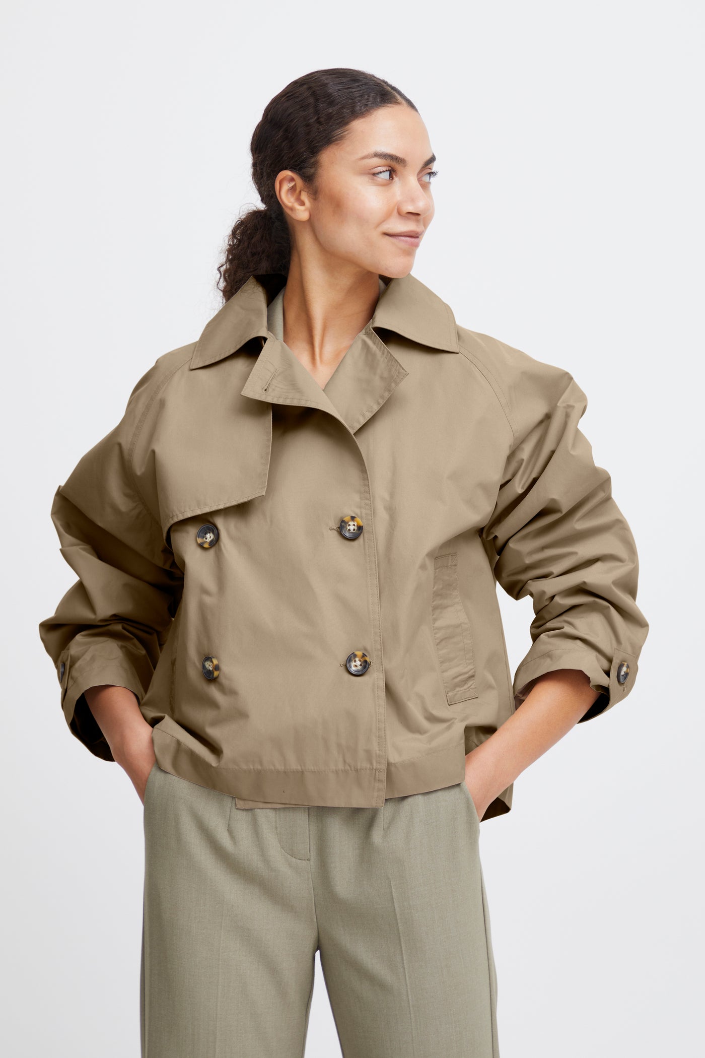 Byoung Calea Short Trench Coat