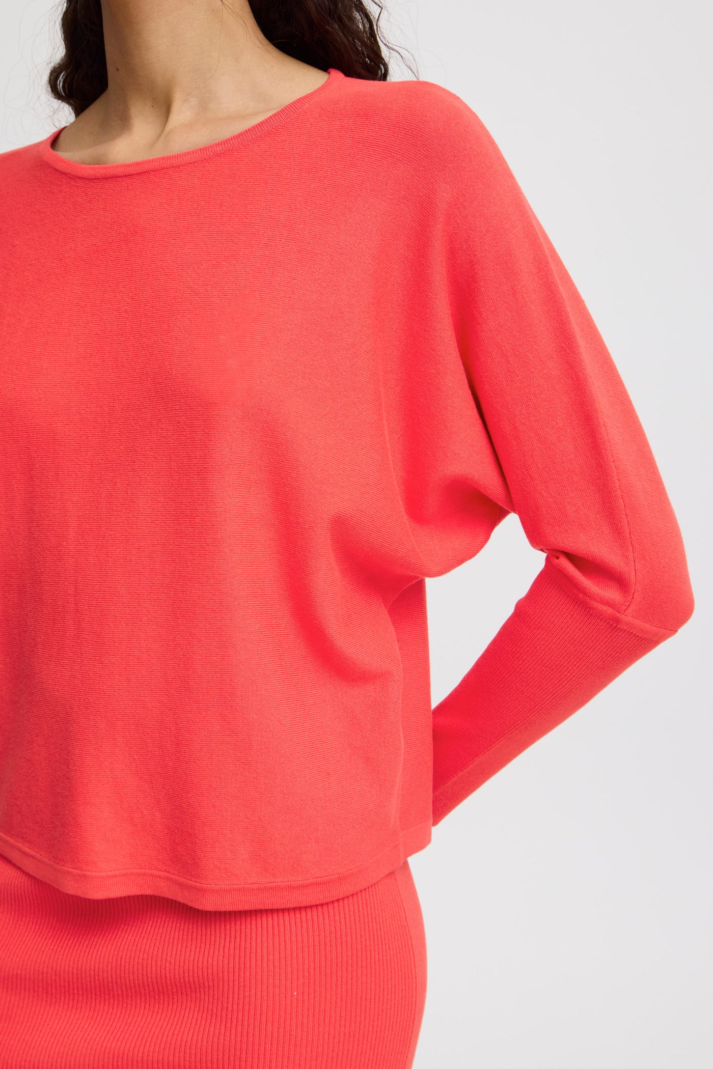 Byoung Coral Red Morla Batwing Knit