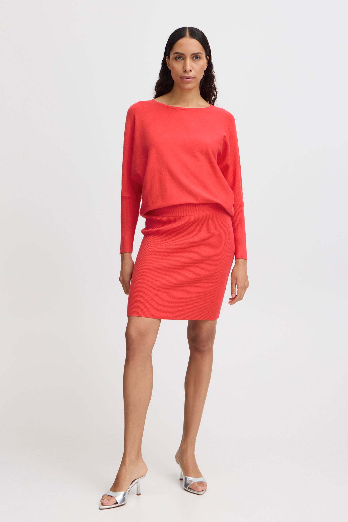 Byoung Coral Red Morla Batwing Knit