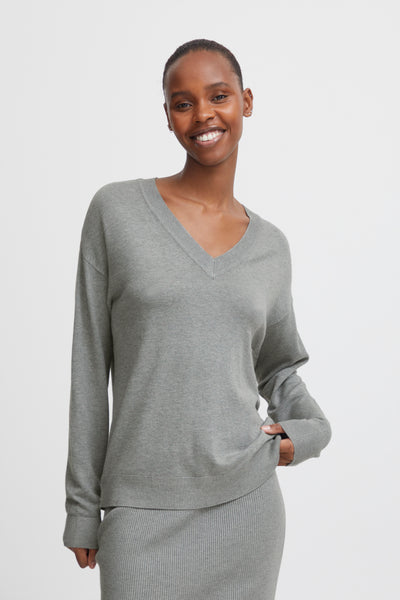 Byoung Grey Morla V Neck Jumper