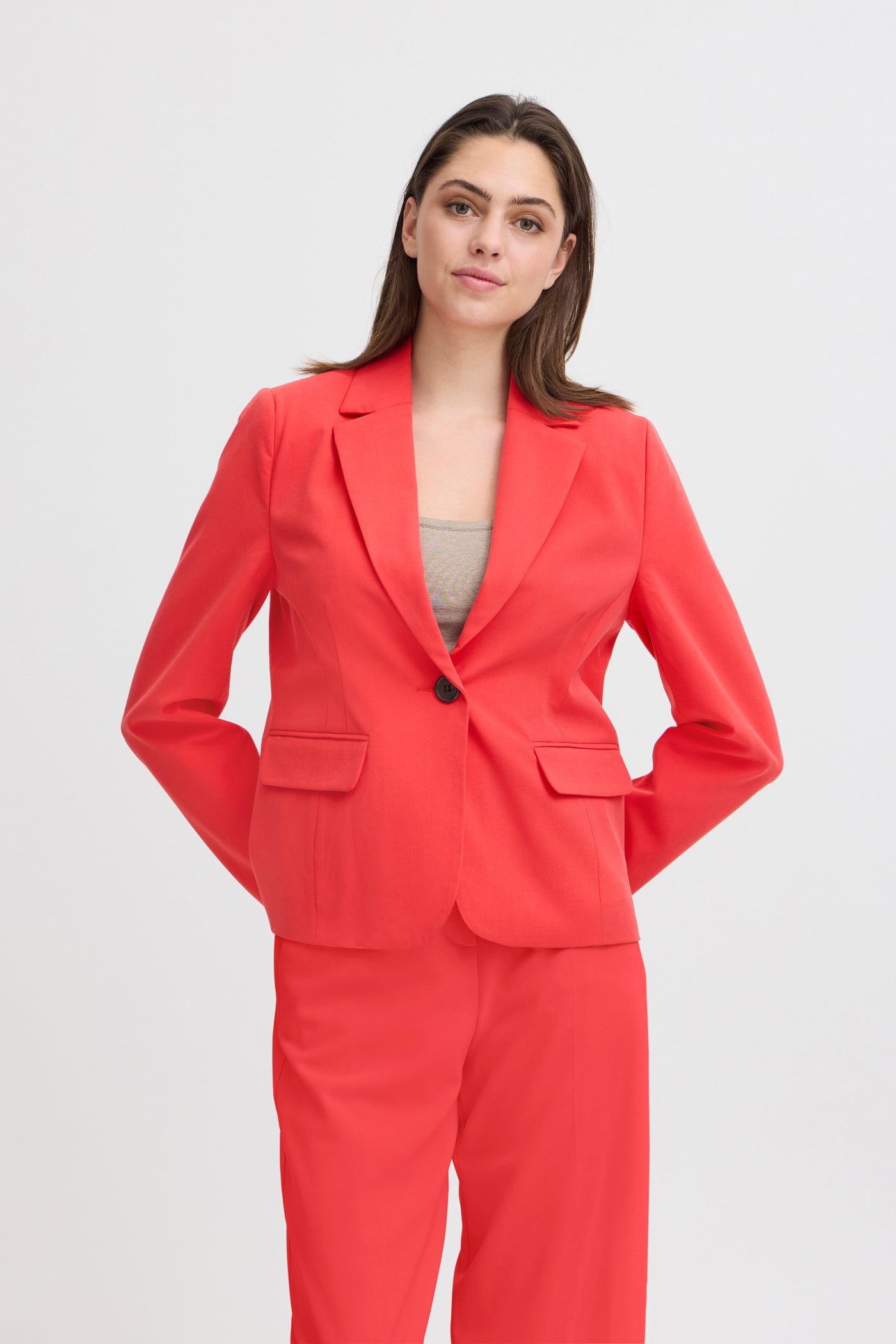 Byoung Coral Red Danta Blazer