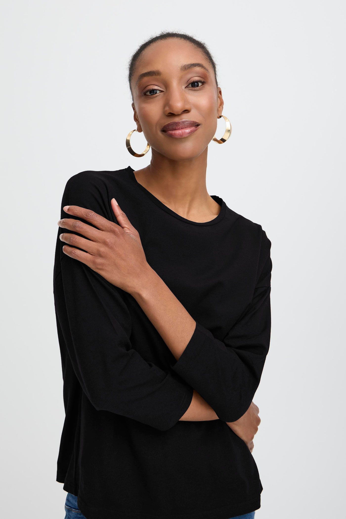 Byoung Black Pamila Mid Sleeve Top