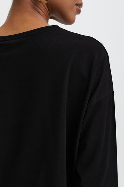 Byoung Black Pamila Mid Sleeve Top