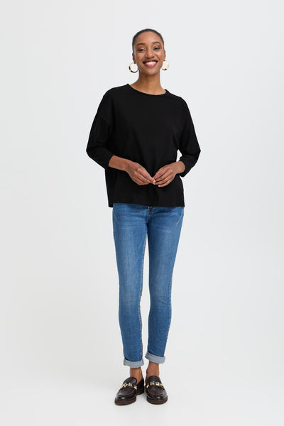Byoung Black Pamila Mid Sleeve Top