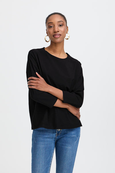Byoung Black Pamila Mid Sleeve Top