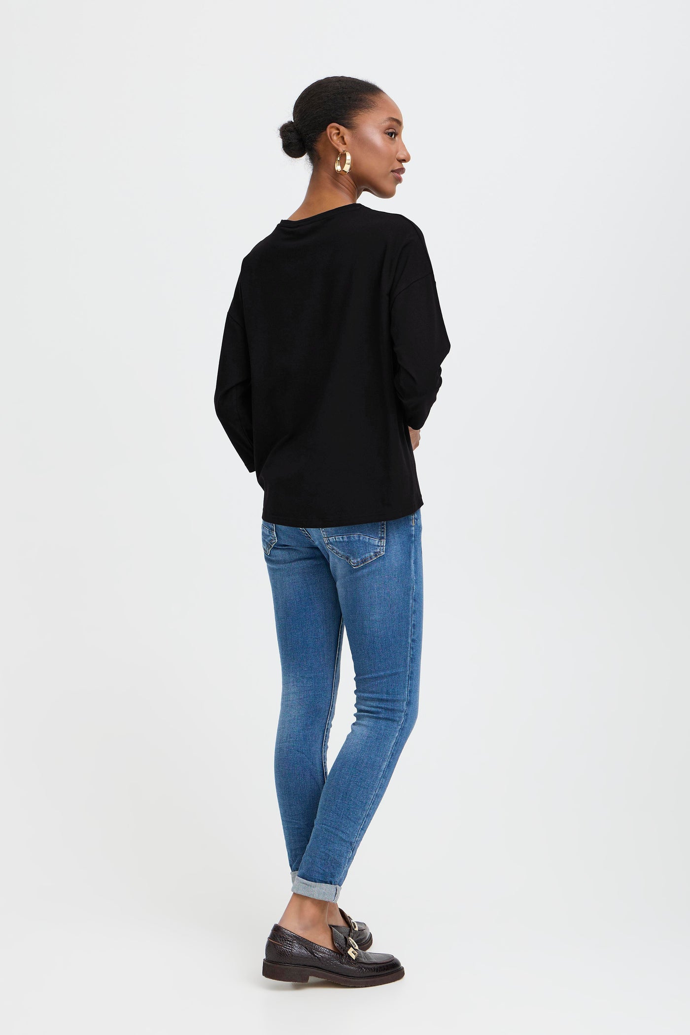 Byoung Black Pamila Mid Sleeve Top