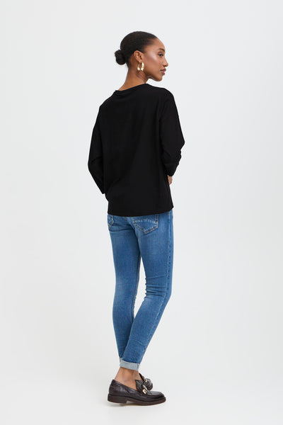 Byoung Black Pamila Mid Sleeve Top