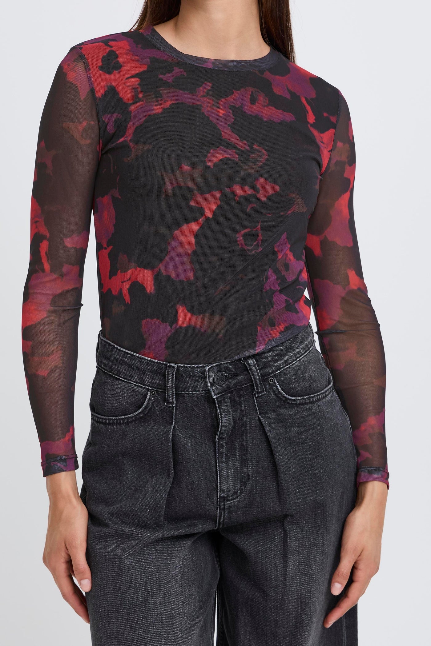Byoung Red Mesh Paloma Top