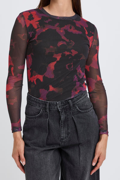 Byoung Red Mesh Paloma Top