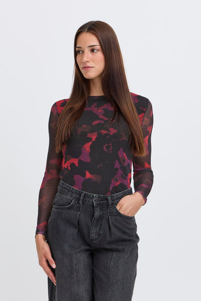 Byoung Red Mesh Paloma Top