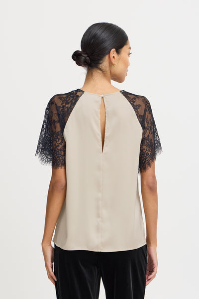 Byoung Flair Lace Sleeve Blouse