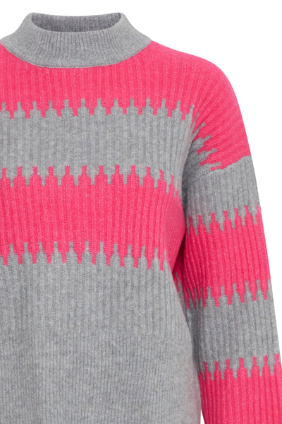 Byoung Grey & Pink Marbel Jumper