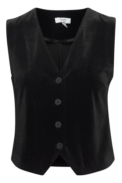 Byoung Black Velour Perlina Waistcoat