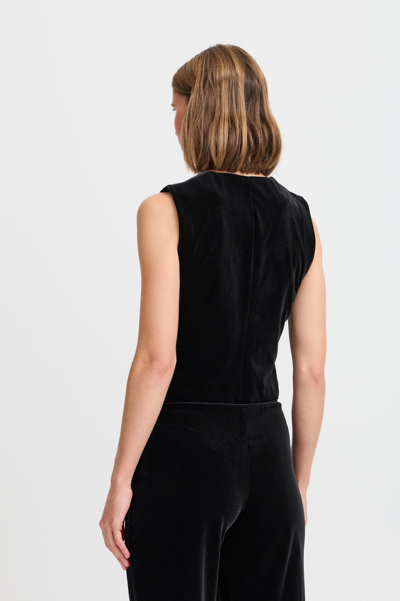 Byoung Black Velour Perlina Waistcoat