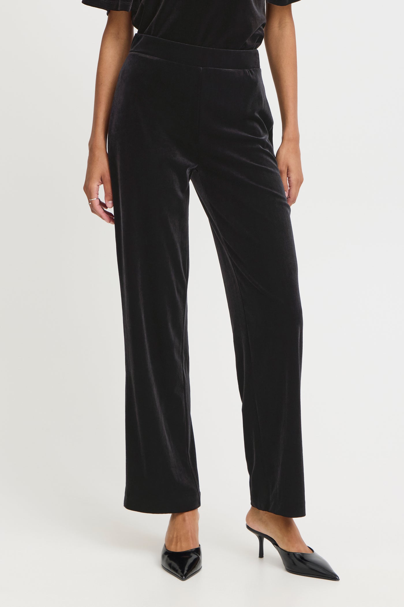 Byoung Black Velour Perlina Trousers