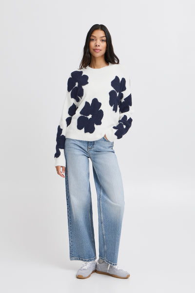 Byoung Navy Flower Omea Jumper