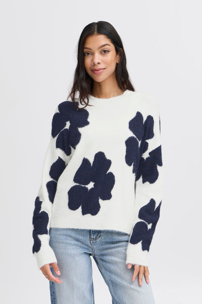 Byoung Navy Flower Omea Jumper