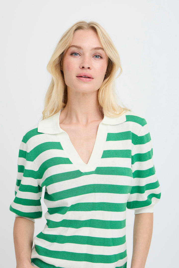 Byoung Green Stripe Morla Polo