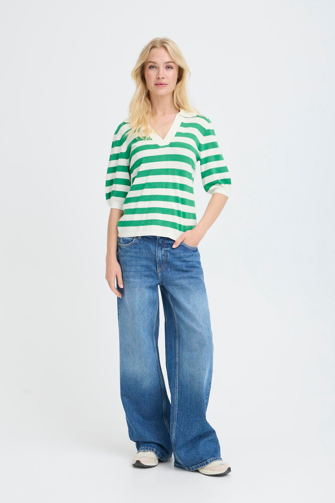 Byoung Green Stripe Morla Polo