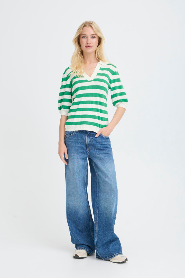 Byoung Green Stripe Morla Polo