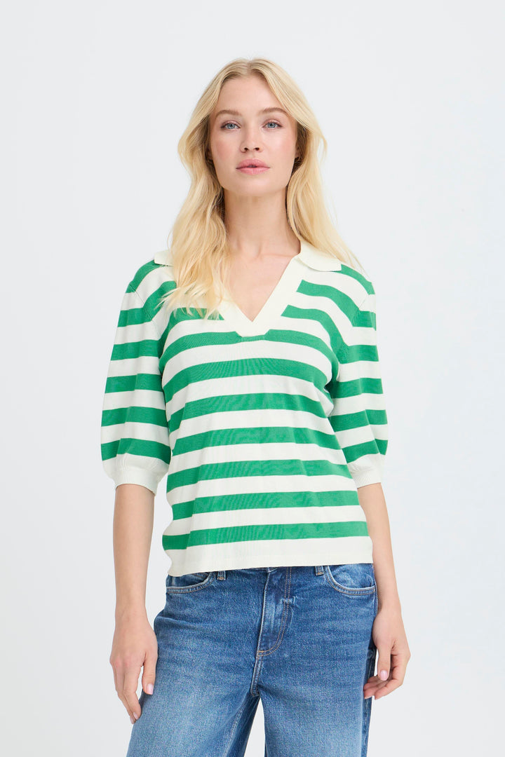 Byoung Green Stripe Morla Polo