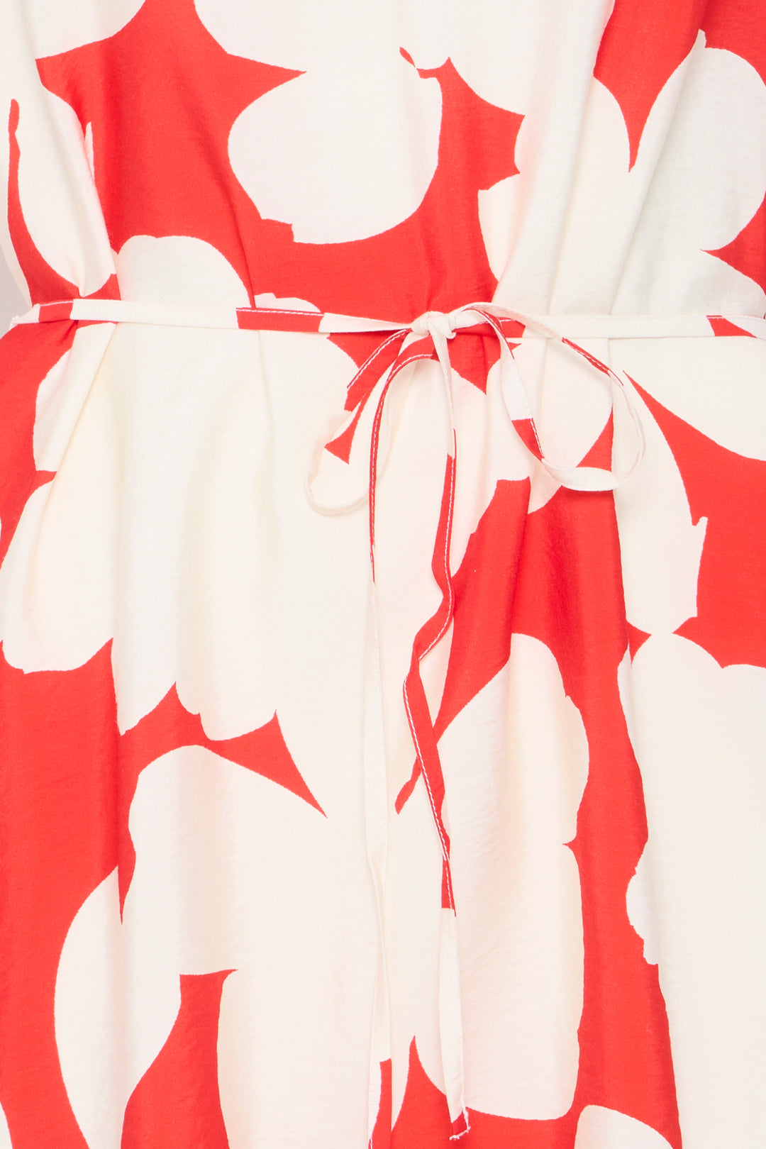 Red & Cream Flower Print Dress