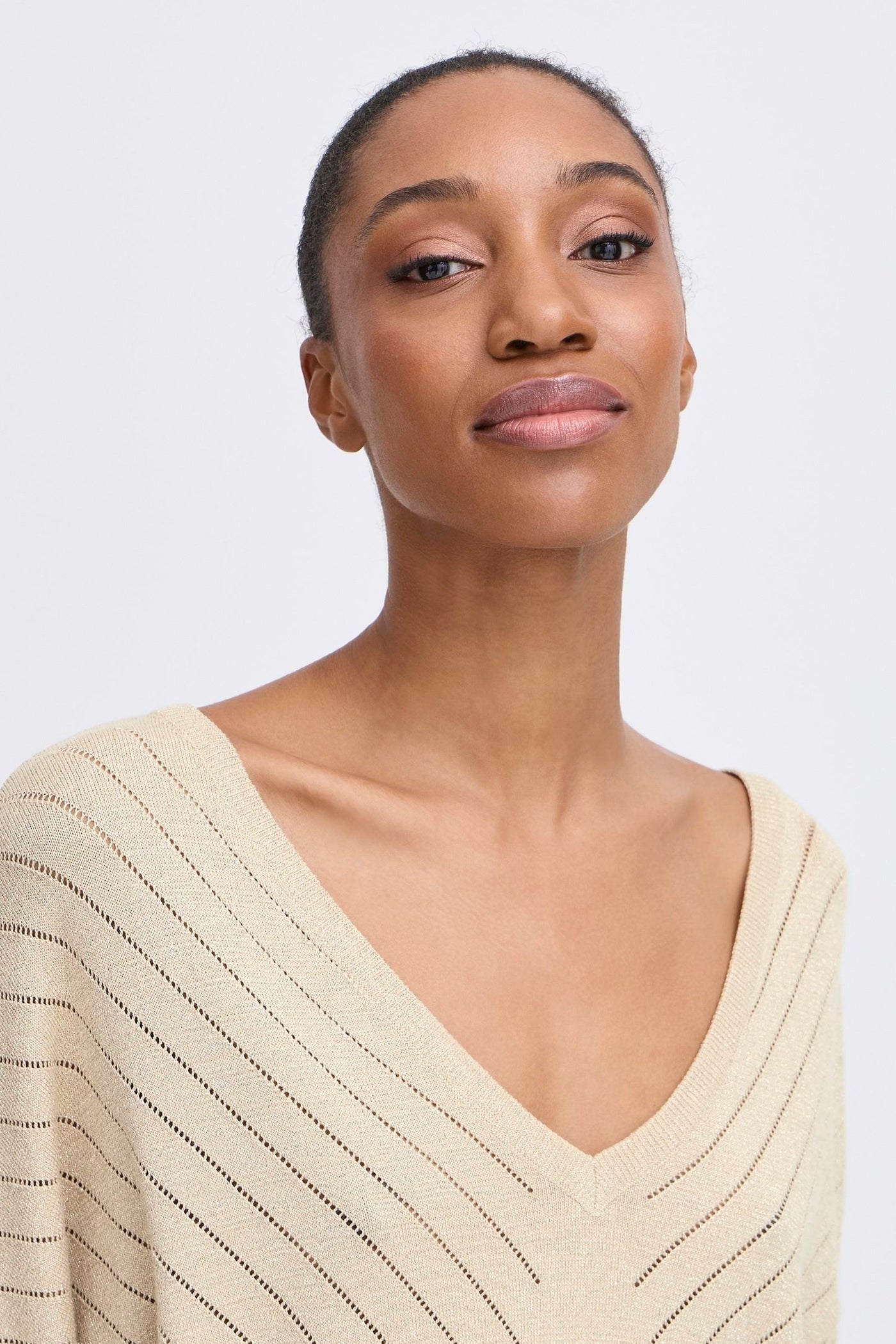 Byoung Gold Lurex Chevron Top